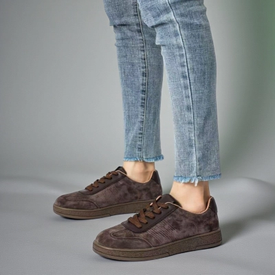 Кроссовки женские натуральная замша шоколадные B592-15