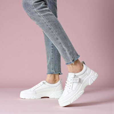 Кроссовки женские малыши натуральная кожа белые XB250-1