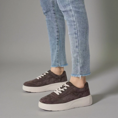 Кроссовки женские натуральная замша шоколадные B604-15