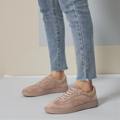 Кроссовки женские натуральная замша капучино B491-9