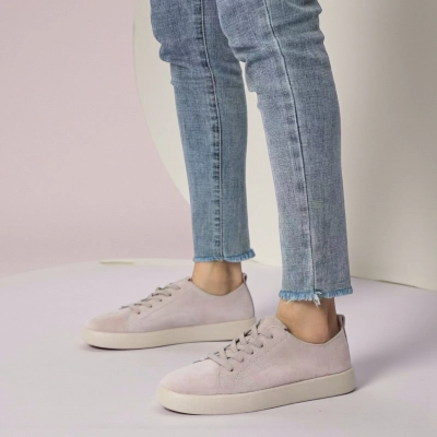 Кроссовки женские натуральная замша пудровые B589-9