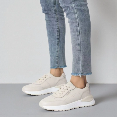 Кроссовки женские натуральная кожа бежевые B584-2