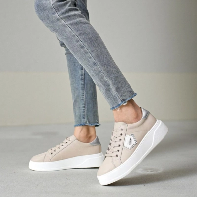 Кроссовки женские натуральная кожа бежевые B205-2