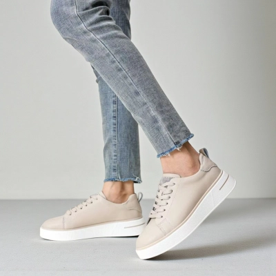 Кроссовки женские натуральная кожа бежевые B348-9