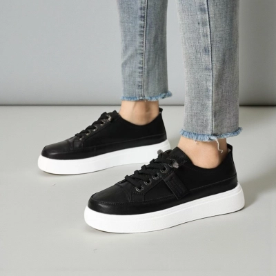 Кроссовки женские натуральная кожа черные B569-3