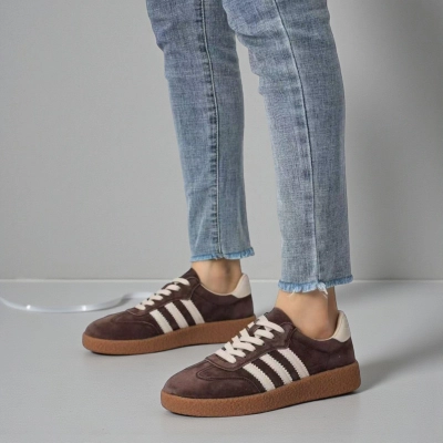 Кроссовки женские натуральная замша шоколадные B607-15