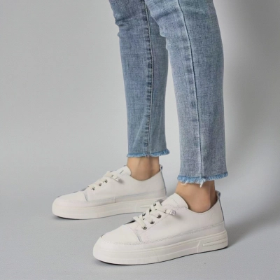 Кроссовки женские натуральная кожа бежевые B590-2