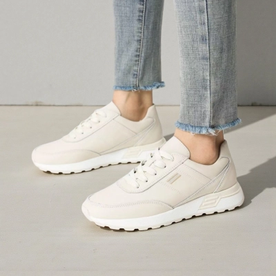 Кроссовки женские натуральная кожа бежевые B572-2