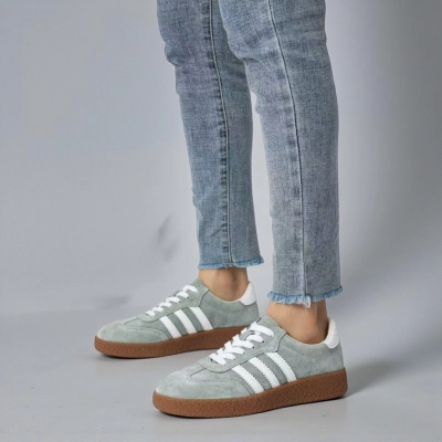 Кроссовки женские натуральная замша серые B607-5