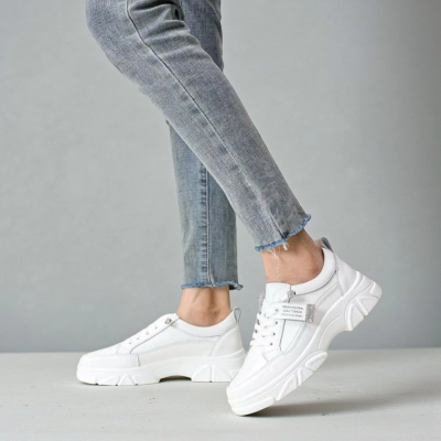 Кроссовки женские натуральная кожа белые B250-1