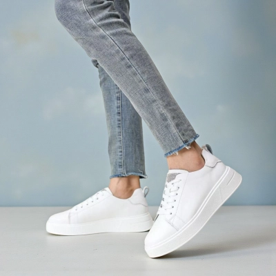 Кроссовки женские натуральная кожа белые B348-1