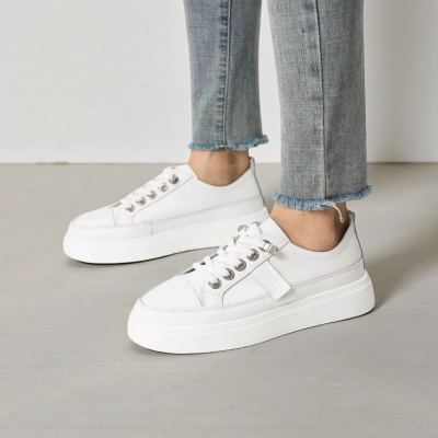 Кроссовки женские натуральная кожа белые B569-1