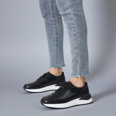 Кроссовки женские натуральная кожа черные B584-3