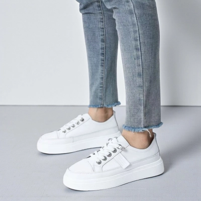 Кроссовки женские малыши натуральная кожа белые XB569-1