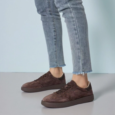 Кроссовки женские натуральная замша шоколадные B491-15