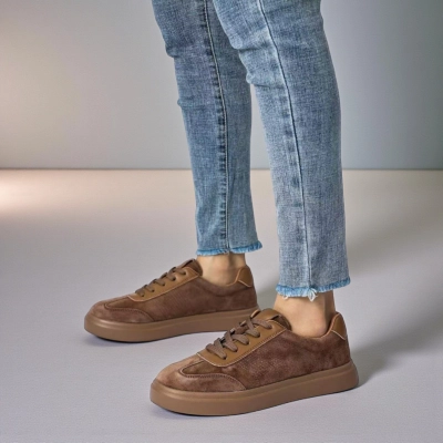 Кроссовки женские натуральная замша коричневые B587-11