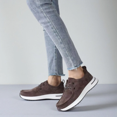 Полуботинки женские натуральная замша шоколадные Y218-10