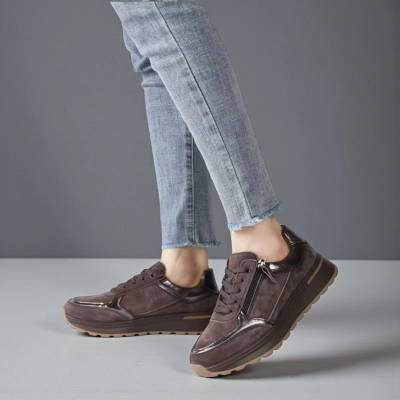 Кроссовки женские натуральная замша шоколадные Y290-5