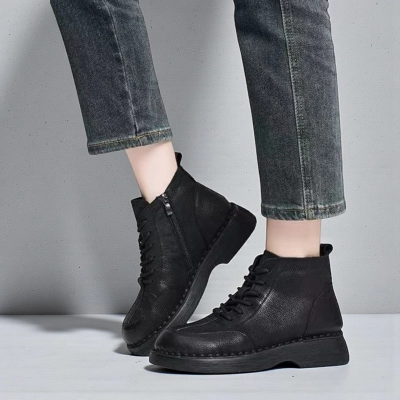 Ботинки женские демисезонные Paolo Moro натуральная кожа черные YR011-3