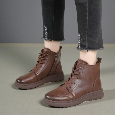 Ботинки женские демисезонные Paolo Moro натуральная кожа шоколадные YR212-2