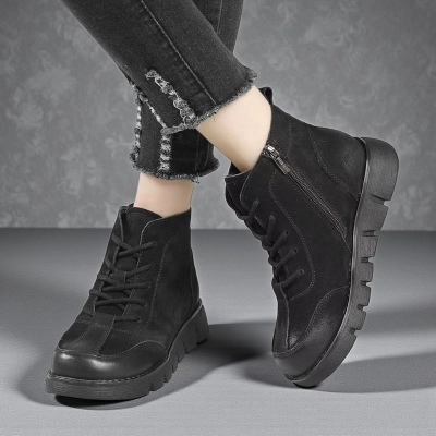 Ботинки женские демисезонные Paolo Moro натуральная кожа черные YR312-3