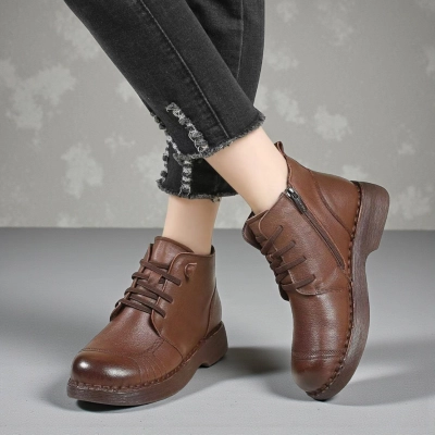 Ботинки женские демисезонные Paolo Moro натуральная кожа коричневые YR133-2