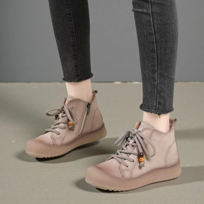 Ботинки женские демисезонные Paolo Moro натуральная кожа капучино YR210-5