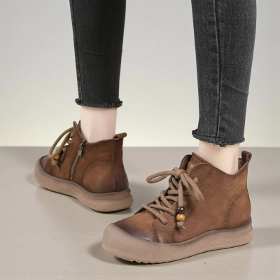 Ботинки женские демисезонные Paolo Moro натуральная кожа коричневые YR210-4