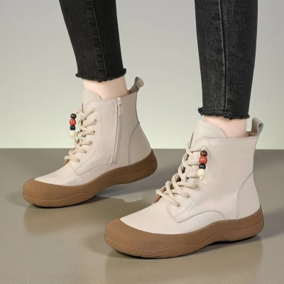 Ботинки женские демисезонные Paolo Moro натуральная кожа бежевые YR109-4