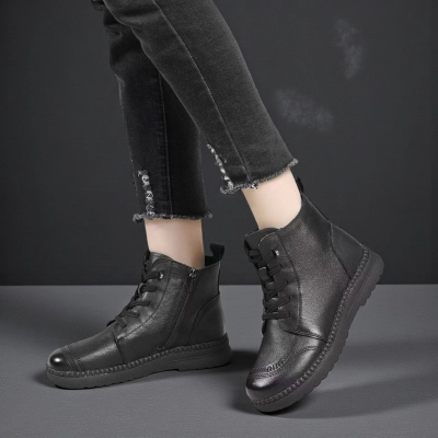 Ботинки женские демисезонные Paolo Moro натуральная кожа черные YR212-1