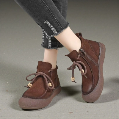 Ботинки женские демисезонные Paolo Moro натуральная кожа коричневые YR222-3