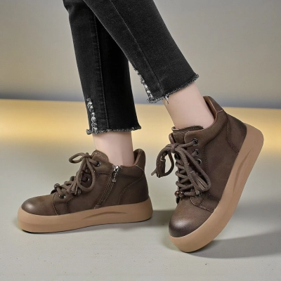 Ботинки женские демисезонные Paolo Moro натуральная кожа шоколадные YR096-3