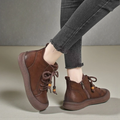 Ботинки женские демисезонные Paolo Moro натуральная кожа коричневые YR210-3