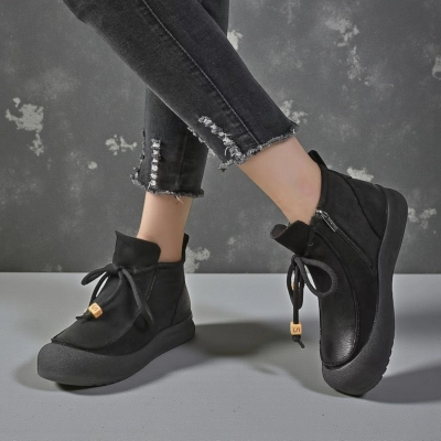 Ботинки женские демисезонные Paolo Moro натуральная кожа черные YR222-2