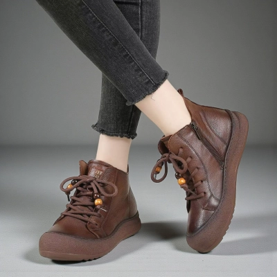 Ботинки женские демисезонные Paolo Moro натуральная кожа коричневые YR210-2