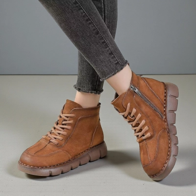 Ботинки женские демисезонные Paolo Moro натуральная кожа коричневые YR066-1