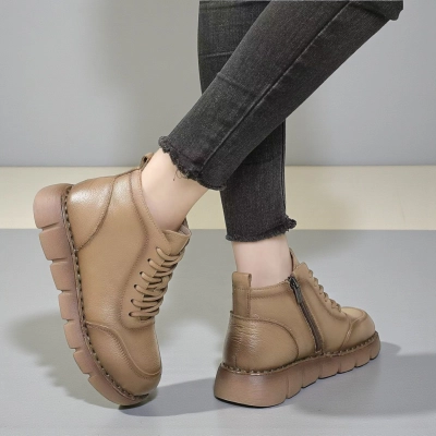 Ботинки женские демисезонные Paolo Moro натуральная кожа мокко YR132-3