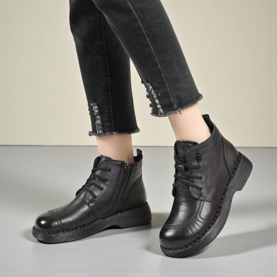 Ботинки женские демисезонные Paolo Moro натуральная кожа черные YR133-1