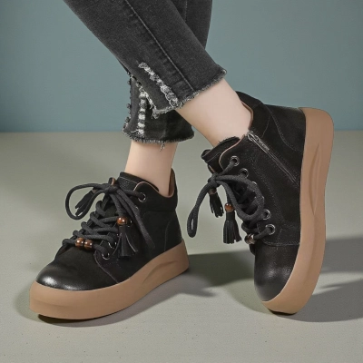 Ботинки женские демисезонные Paolo Moro натуральная кожа черные YR096-1