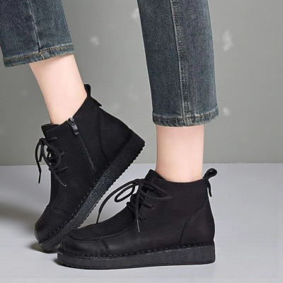 Ботинки женские демисезонные Paolo Moro натуральная кожа черные YD026-2