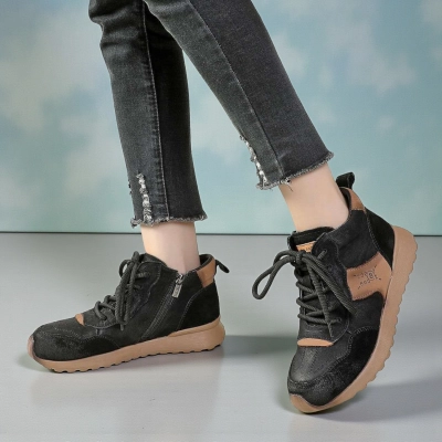 Кроссовки женские демисезонные Paolo Moro натуральная кожа черные YR092-3