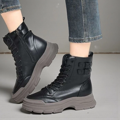 Ботинки женские демисезонные Paolo Moro натуральная кожа черные YR002-1