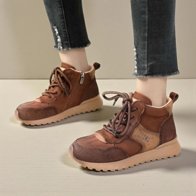 Кроссовки женские демисезонные Paolo Moro натуральная кожа коричневые YR092-2