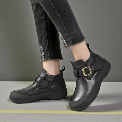 Ботинки женские демисезонные Paolo Moro натуральная кожа черные YR085-3