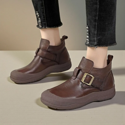 Ботинки женские демисезонные Paolo Moro натуральная кожа коричневые YR085-2