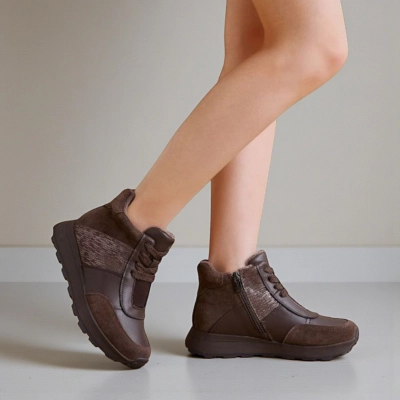 Кроссовки женские демисезонные Paolo Moro натуральная кожа шоколадные YR016-2