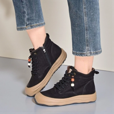 Ботинки женские демисезонные Paolo Moro натуральная кожа черные YR030-1