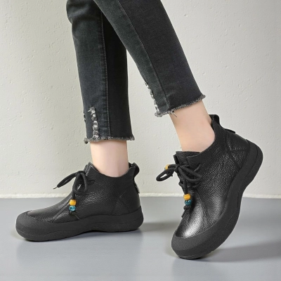 Ботинки женские демисезонные Paolo Moro натуральная кожа черные YR086-1