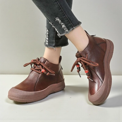 Ботинки женские демисезонные Paolo Moro натуральная кожа коричневые YR086-2