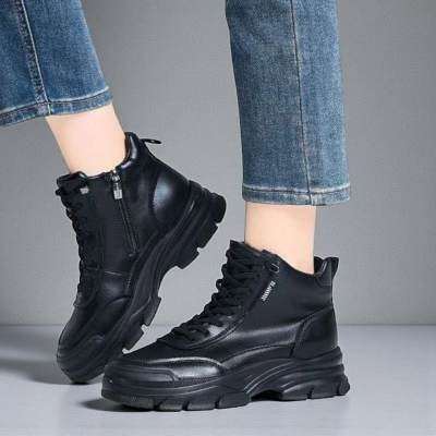 Ботинки женские демисезонные Paolo Moro натуральная кожа черные YR009-1